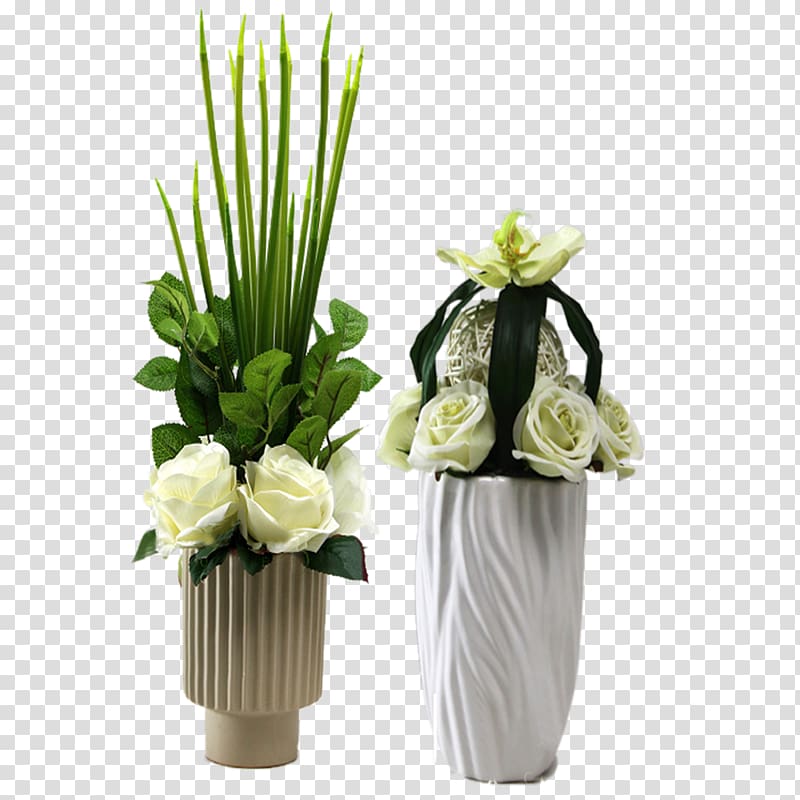 two white petaled flowers arrangements art, Vase , vase transparent background PNG clipart