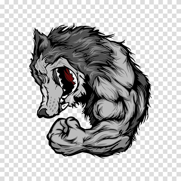 Gray wolf Cartoon Arm, muscles transparent background PNG clipart