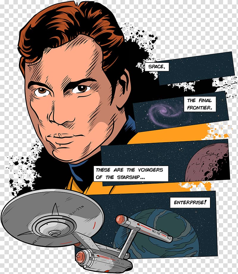 Fan art T-shirt, James T Kirk transparent background PNG clipart