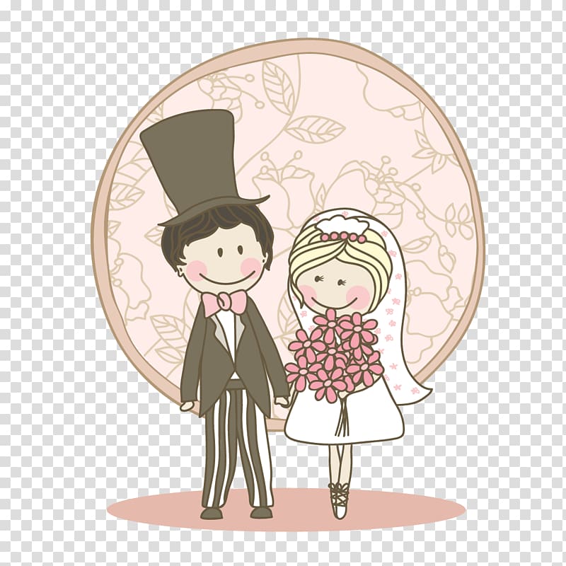 couple , Wedding invitation Drawing Marriage, The bride and groom pattern transparent background PNG clipart