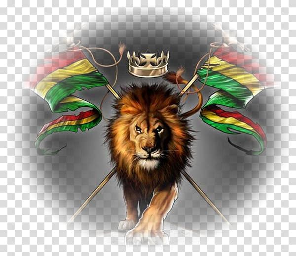 Lion of Judah Ethiopia Kingdom of Judah Rastafari, lion transparent background PNG clipart