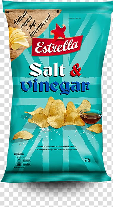 Potato chip Salt Estrella Kala namak Butterscotch, salt and vinegar transparent background PNG clipart