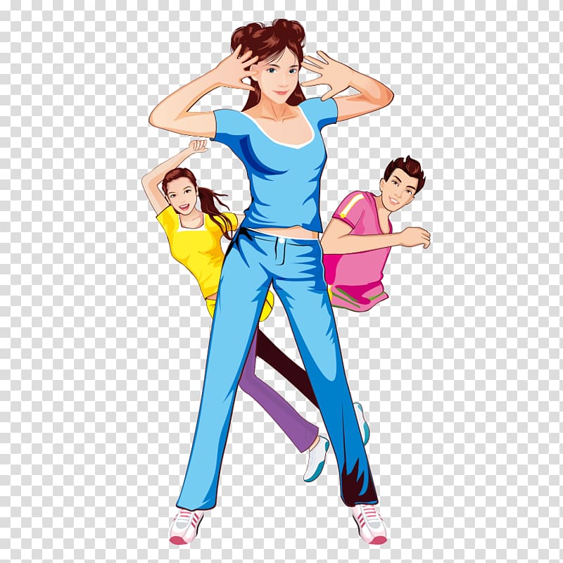 Cartoon Weight loss Physical fitness, Fitness cartoon character transparent background PNG clipart