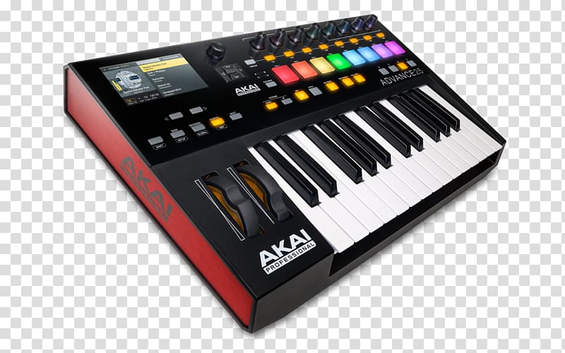 Computer keyboard Akai MIDI Controllers Musical Instruments Keyboard controller, keyboard transparent background PNG clipart