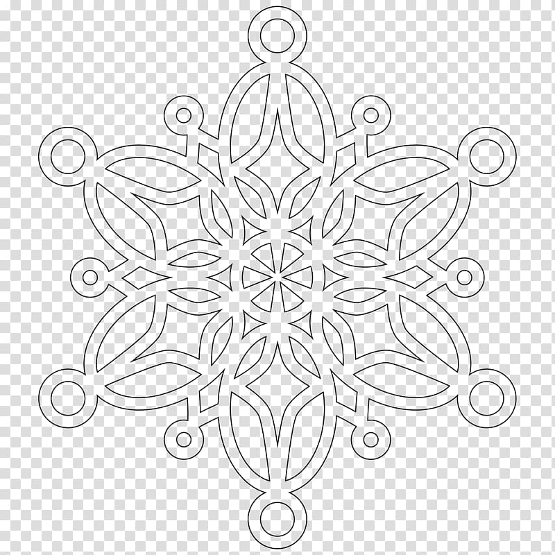 Snowflake Mandala Coloring book, Snowflake transparent background PNG clipart