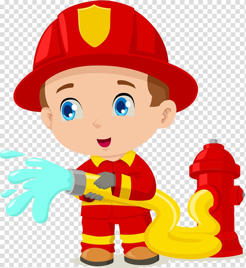 Fireman illustration, Firefighter Cartoon , Cartoon fireman transparent