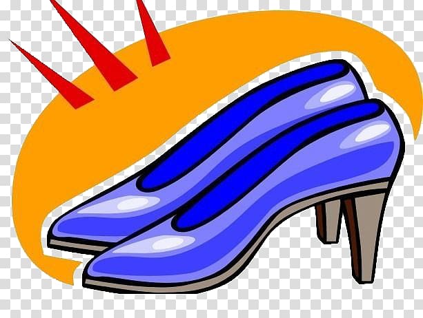 Slipper Dress shoe Animation High-heeled footwear, Blue high heels transparent background PNG clipart