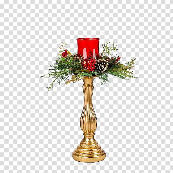 Christmas Candle Centrepiece , Vintage Candle Holders transparent background PNG clipart