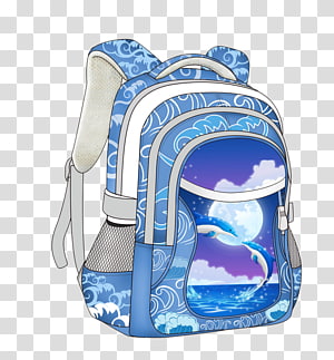 Hand Drawn School Hd Transparent, Blue School Bag Hand Drawn