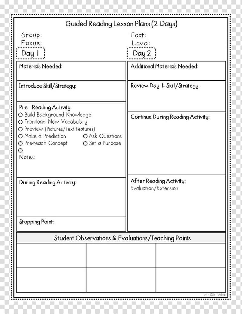 Guided reading Lesson plan Template TeachersPayTeachers, plan transparent background PNG clipart