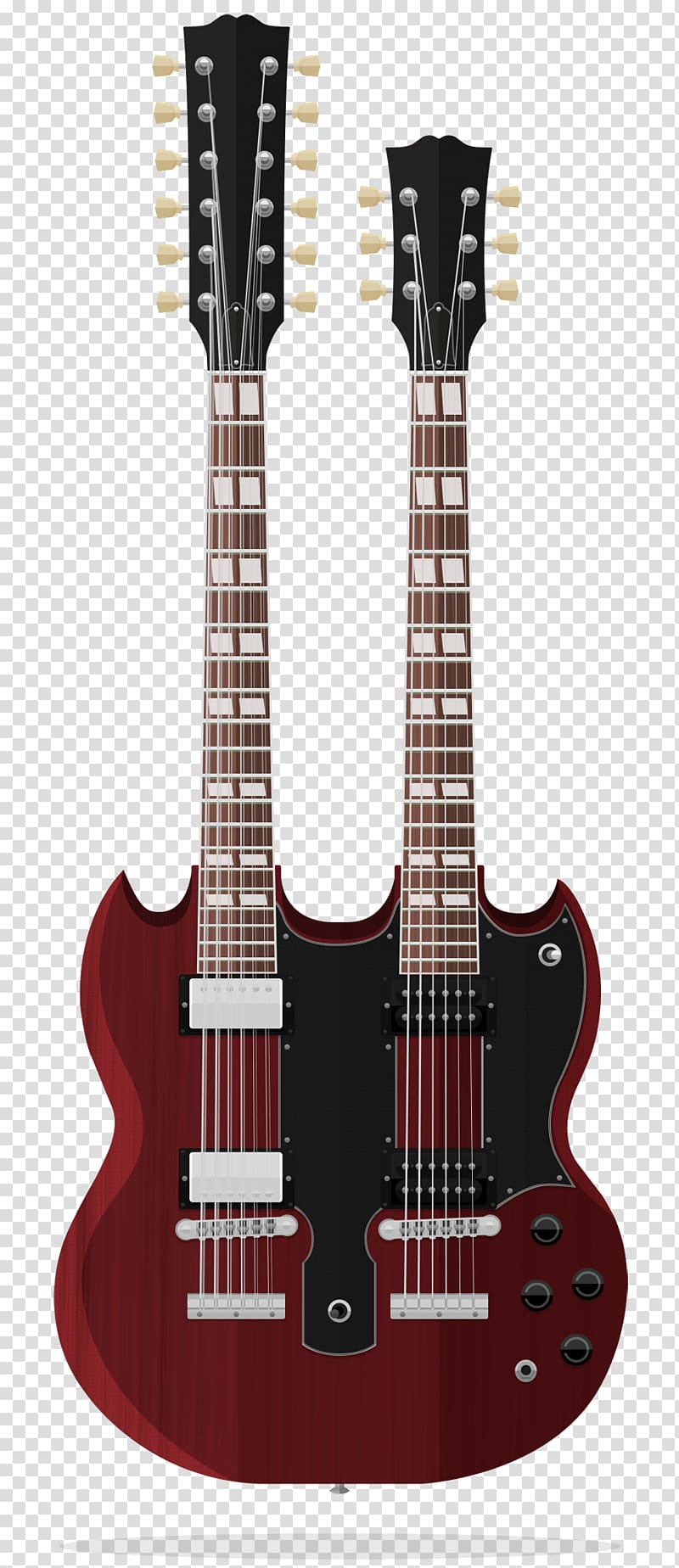 Electric guitar Gibson EDS-1275 Acoustic guitar Gibson Firebird Bass guitar, electric guitar transparent background PNG clipart