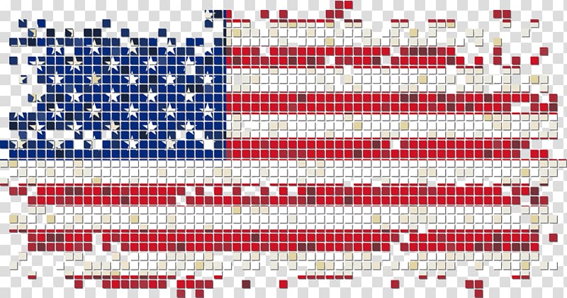 Flag Pixel Illustration, American flag pixel transparent background PNG
