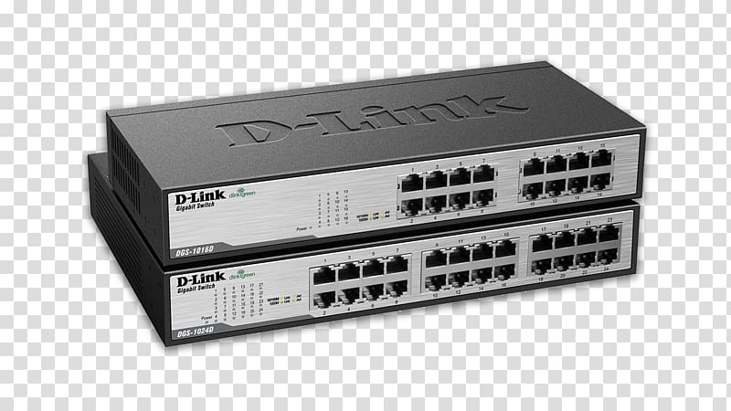 Network switch Gigabit Ethernet D-Link Ethernet hub, link transparent background PNG clipart