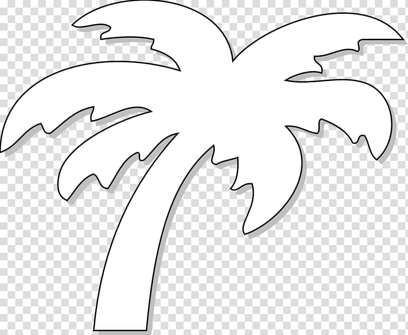 Black and white Tree Date palm Drawing , Palm Tree Clip transparent background PNG clipart