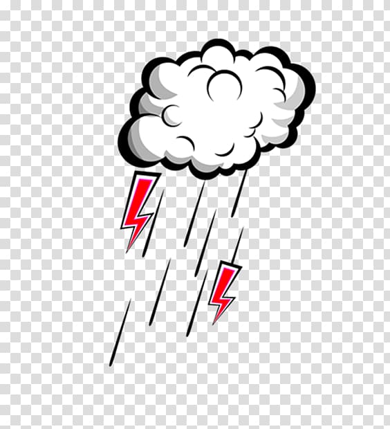 Thunder Lightning Rain Overcast, Cartoon cloud rain transparent background PNG clipart
