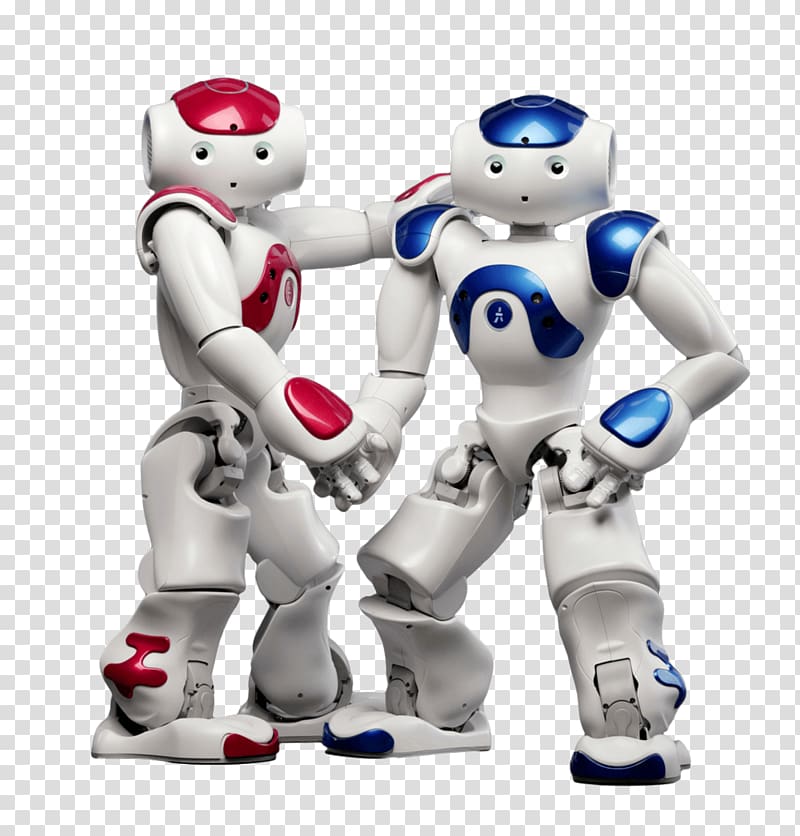 two blue and red robot figure , Nao Aldebaran Robotics Humanoid robot, robots transparent background PNG clipart