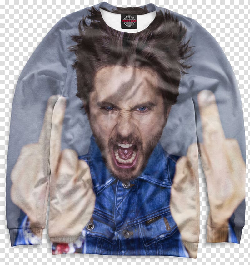 Jared Leto T-shirt Hoodie Thirty Seconds to Mars Male, T-shirt transparent background PNG clipart