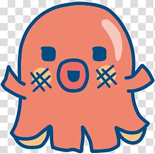 orange ghost art, Octodogtchi transparent background PNG clipart