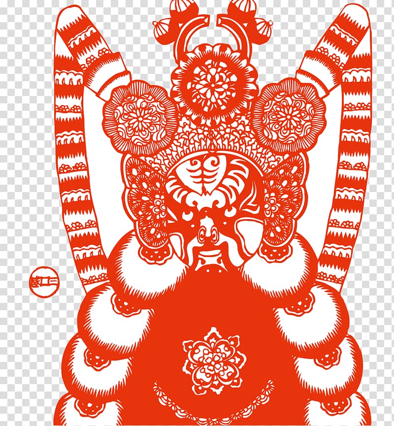 China Chinese paper cutting Peking opera, Facebook transparent background PNG clipart