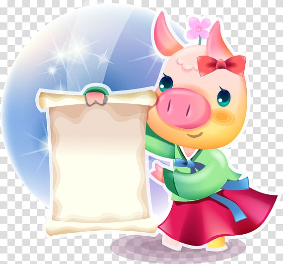 Domestic pig , Cute cartoon pig transparent background PNG clipart