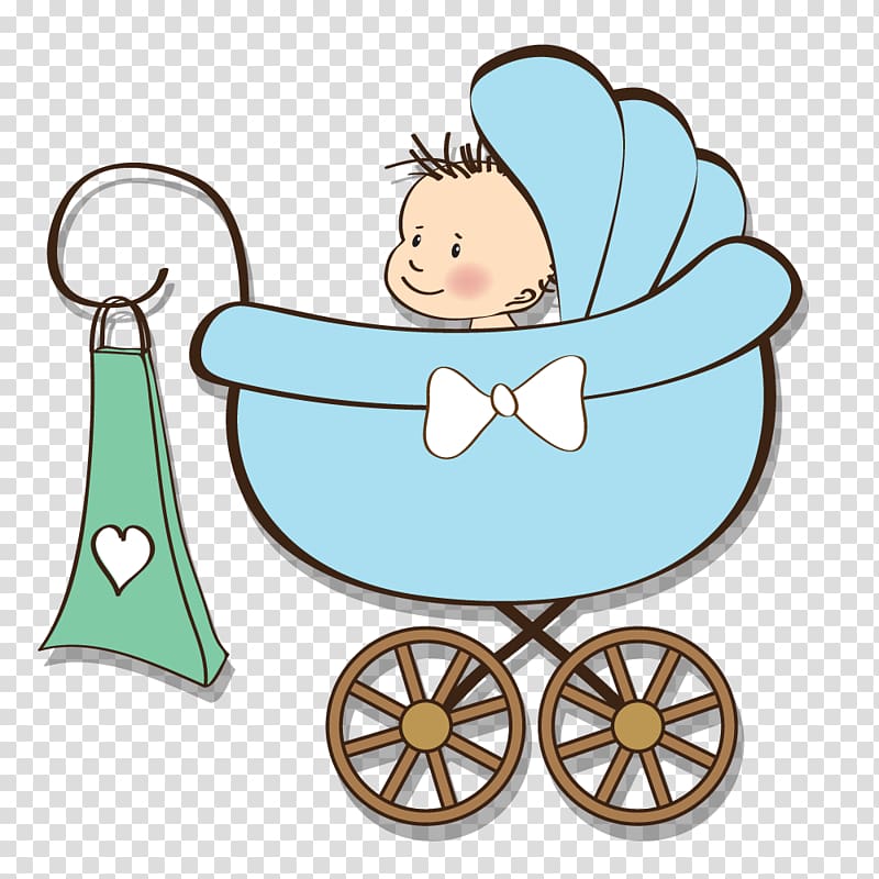 baby on pram stroller illustration, Baby shower Gift Infant , Baby sitting in stroller transparent background PNG clipart