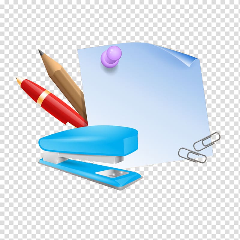 Paper clip Stapler Notebook, Paper notes with stapler transparent background PNG clipart