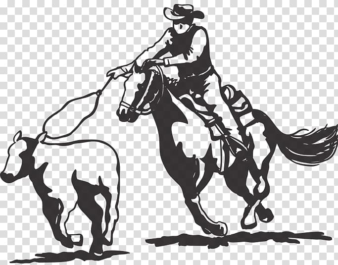 team roping black and white