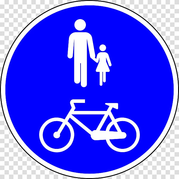 Long-distance cycling route Traffic sign Bicycle Pedestrian Mandatory sign, Bicycle transparent background PNG clipart