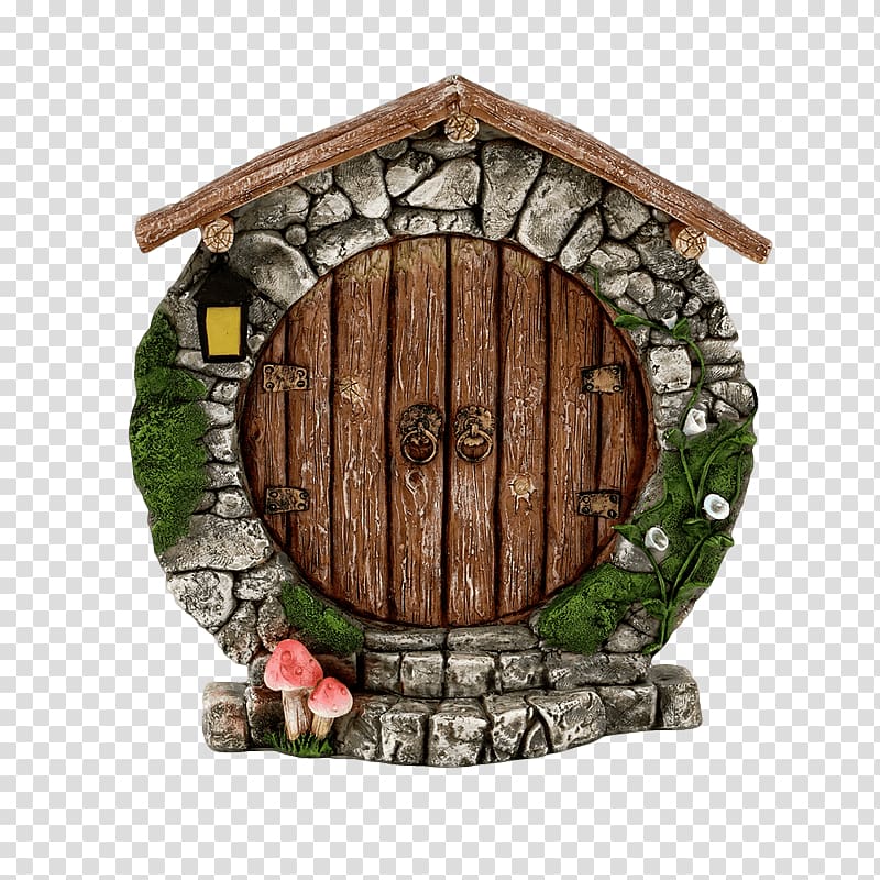 round brown wooden door, Fairy door House Gnome, fairy lights transparent background PNG clipart