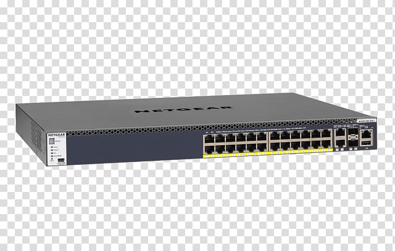 Stackable switch Network switch Gigabit Ethernet Port Netgear, Stackable Switch transparent background PNG clipart