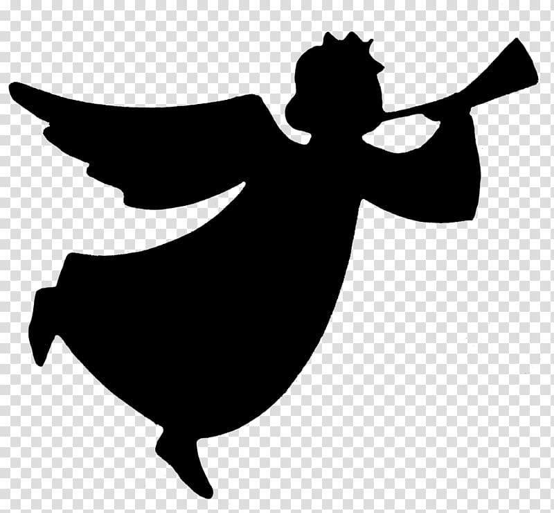 Silhouette Trumpet Angel , Angels transparent background PNG clipart