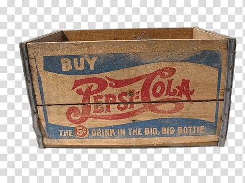 brown Pepsi-Cola wooden crate, Vintage Pepsi Cola Crate transparent background PNG clipart