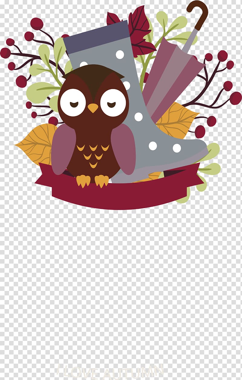 Owl Illustration, Autumn owls transparent background PNG clipart