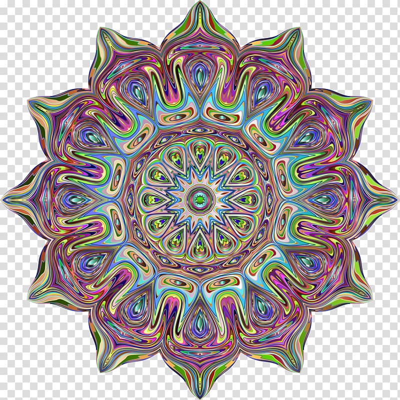 Mandala Paper Meditation Pattern, psychedelic transparent background PNG clipart