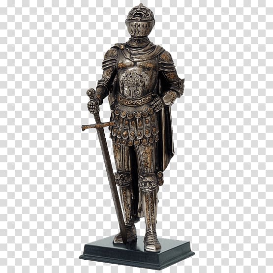 Plate armour Sculpture Knight Statue, armour transparent background PNG clipart