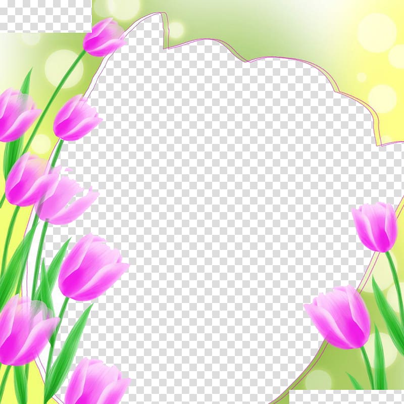 Tulip frame Flower Illustration, tulip transparent background PNG clipart