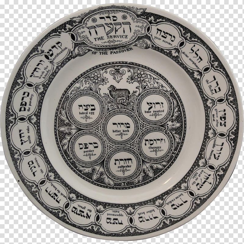 Passover Seder plate Matzo Jewish ceremonial art, Plate transparent background PNG clipart