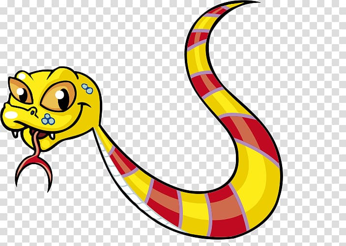 Snake Cartoon , Red and yellow cartoon snake transparent background PNG clipart