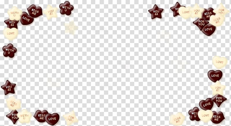 beautiful exquisite valentine's day chocolate border stars love lips transparent background PNG clipart
