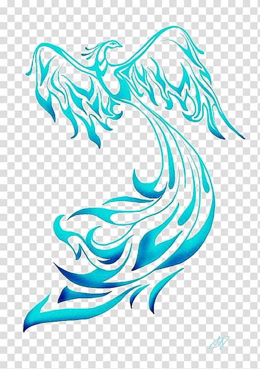 blue phoenix logo, Phoenix Tattoo Idea Body art Body piercing, Phoenix deductible elements transparent background PNG clipart