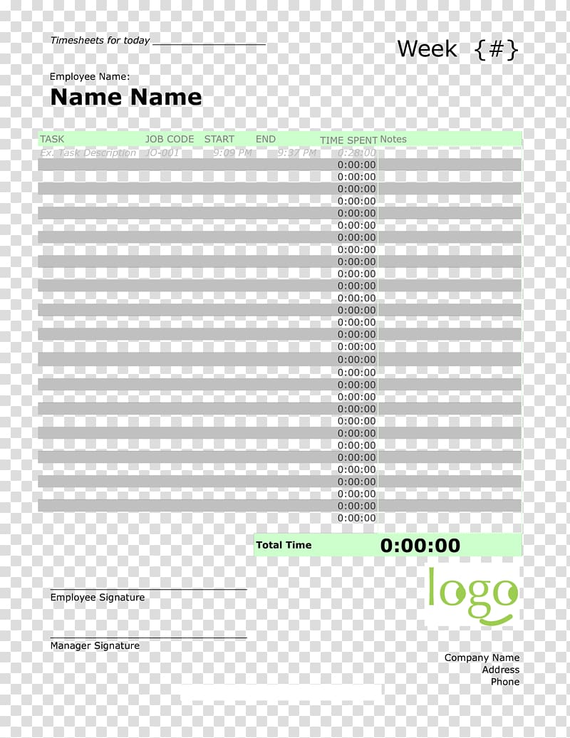 Document Template Timesheet Résumé Schedule, design transparent background PNG clipart