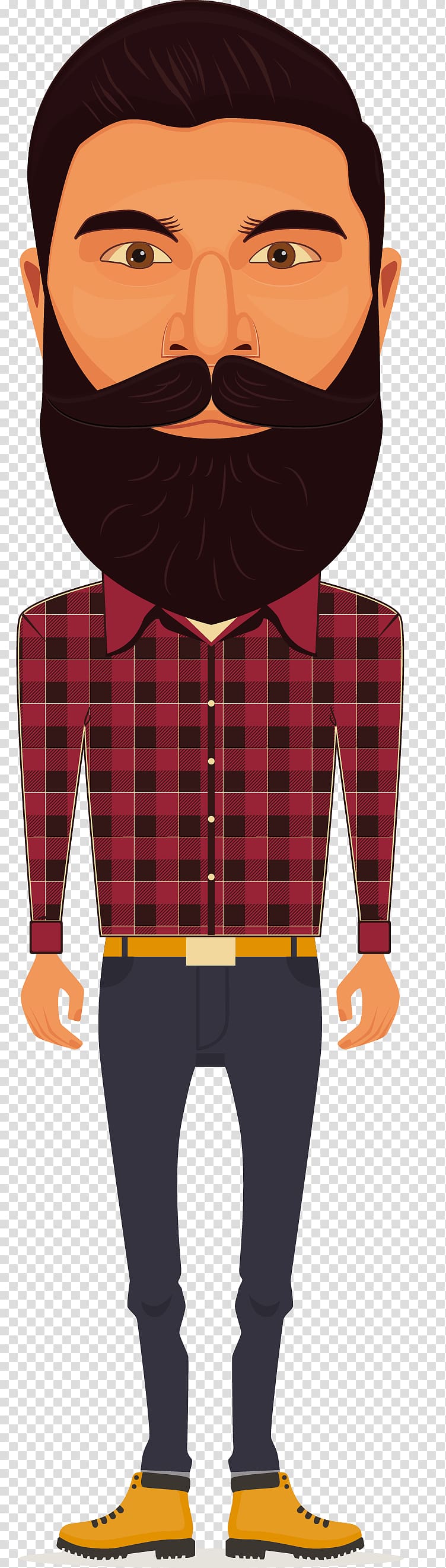 Hipster Yuccie Lumberjack, hand painted bearded man transparent background PNG clipart
