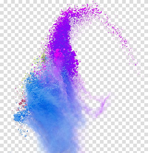 Color , Color splash powder smoke, closeup of purple powder explosion transparent background PNG clipart