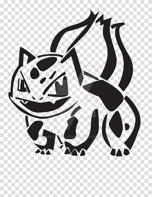 black and white line art pokemon