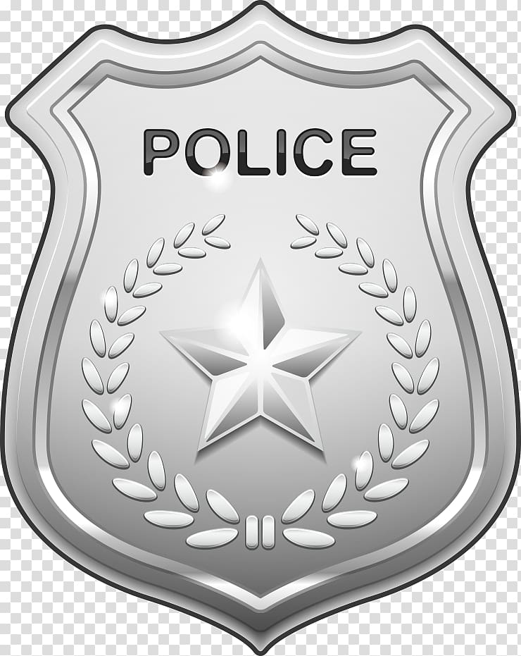 Police badge sticker, Police officer Badge , silver police badge transparent background PNG clipart