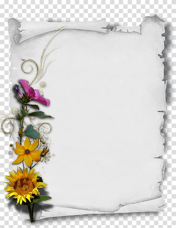 Paper Floral design Parchment Graphics, professional stationary transparent background PNG clipart