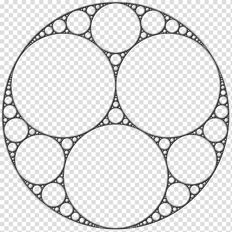 Apollonian gasket Fractal Circle packing Mathematics Tangent, Mathematics transparent background PNG clipart