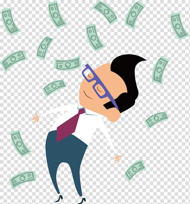 Money Banknote Finance, A commercial man who scatters money transparent background PNG clipart