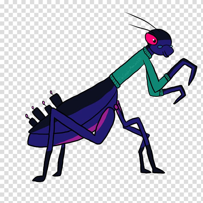 Illustration Insect Character Purple, praying mantis transparent background PNG clipart