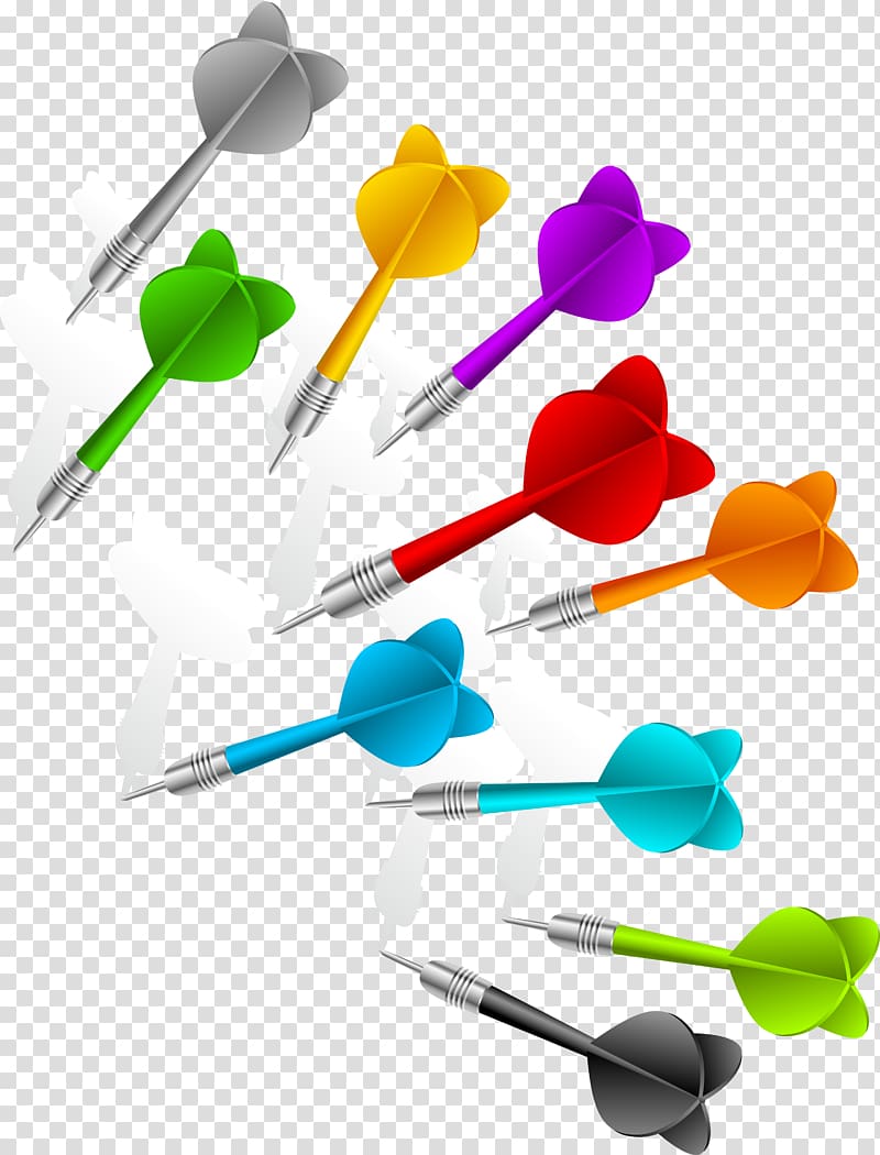 Darts Illustration, Colorful simple darts transparent background PNG clipart